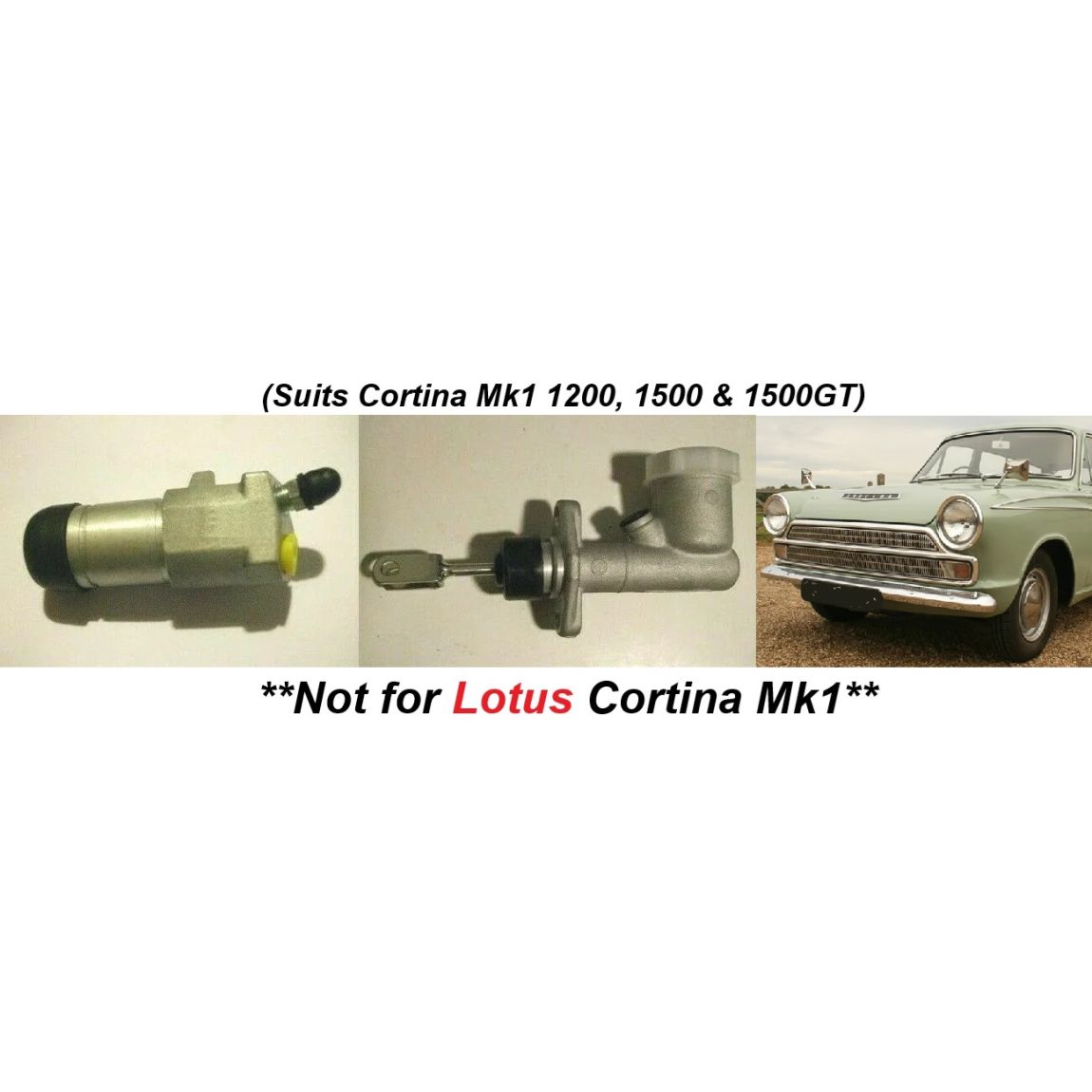 CLUTCH MASTER CYLINDER & SLAVE CYLINDER (Ford Cortina Mk1) (1200, 1500 & GT) (1962- 66) 